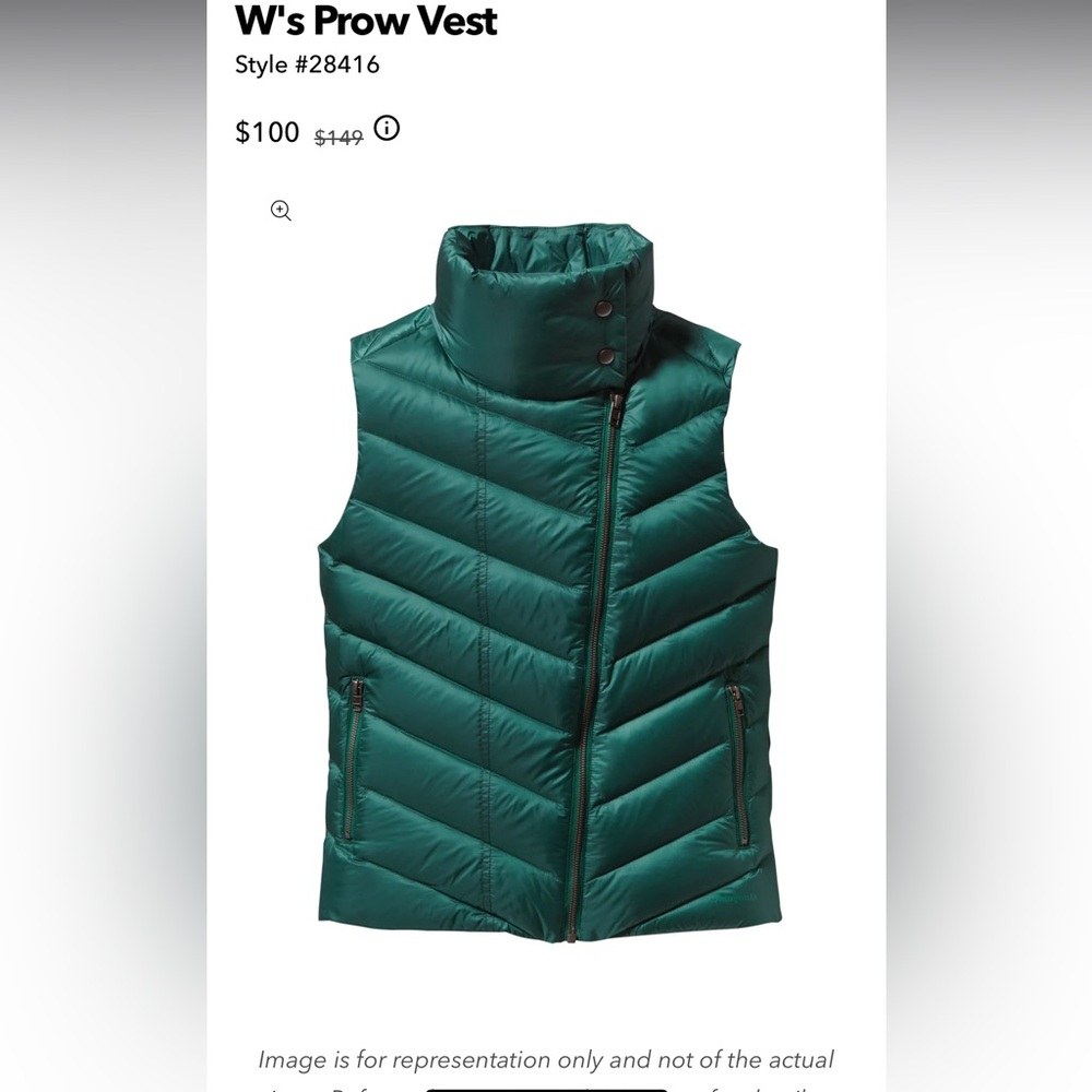 Patagonia Prow Down Vest Arbor Green Teal Small 600-fill-power down S